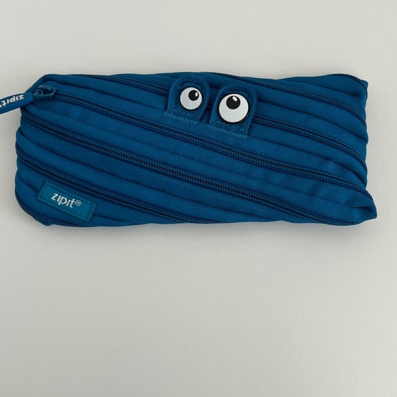 ZIPIT Monster Grillz Small Pencil Case Make Up Pouch Blue - Picture 1 of 5